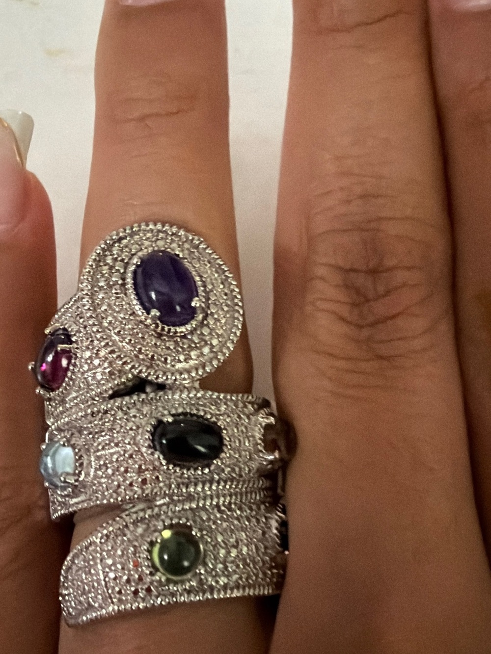NWT STS Multi-Gem Statement Ring - SZ 7